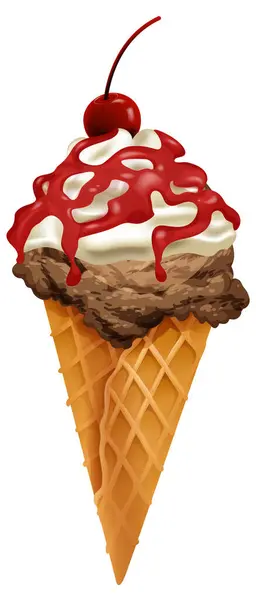 Векторная Иллюстрация Заманчивого Мороженого — стоковый вектор