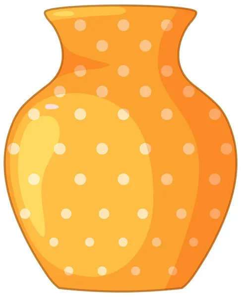 Bright Orange Vase White Polka Dots — Stock Vector