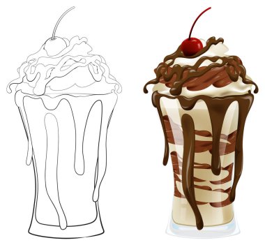 İki çeşit milkshake, biri renkli diğeri de sanat eseri..