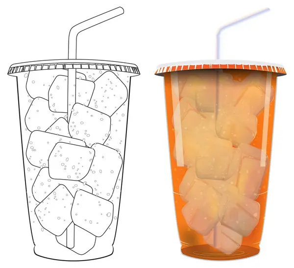 Vector Illustration Refreshing Iced Drink Vetores De Stock Royalty-Free