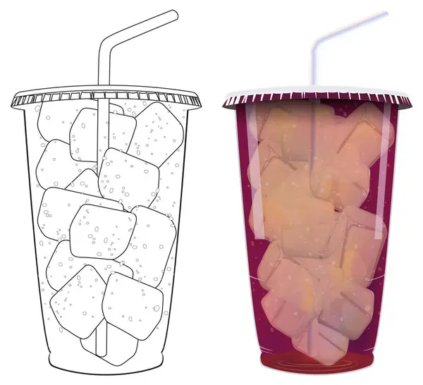 冰鲜饮品的病媒图解 矢量图形