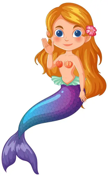 Colorful Vector Illustration Friendly Mermaid Illustrazioni Stock Royalty Free