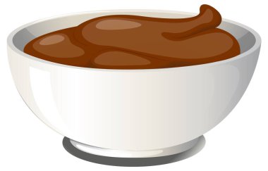 Vector illustration of a bowl filled with sauce clipart