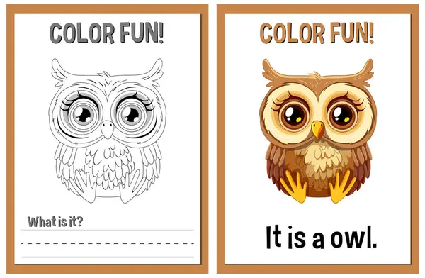 Coloring Book Pages Cartoon Owl Illustrations Stock Vector