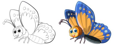 Canlı, renkli bir kelebeğin vektör çizimi