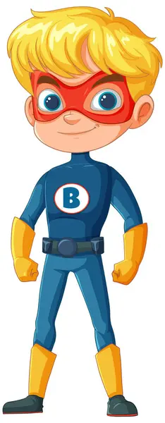 Cartoon Child Dressed Superhero Vector Graphics