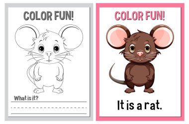 Coloring and educational activity cards for children clipart