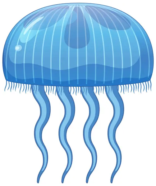 Detailed Vector Blue Jellyfish Стоковая Иллюстрация