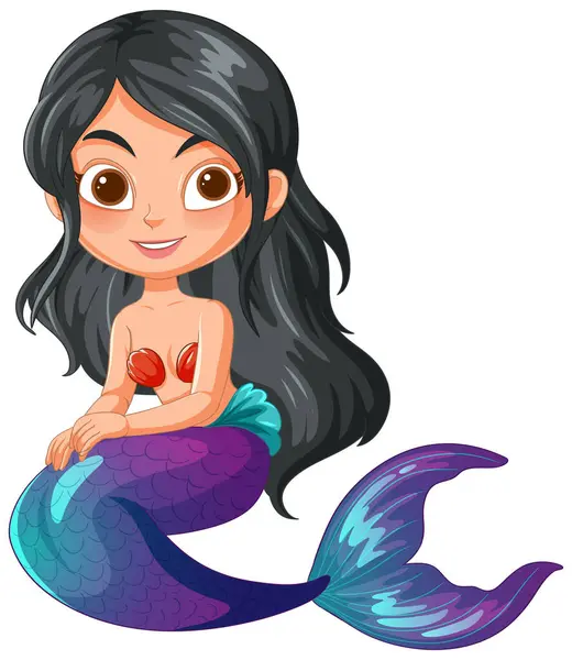 Vector Illustration Smiling Young Mermaid Royalty Free Stock Illustrations