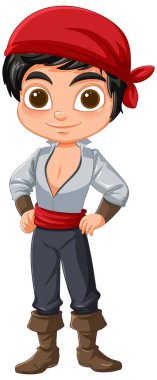 Gülümseyen genç bir korsanın vektör çizimi