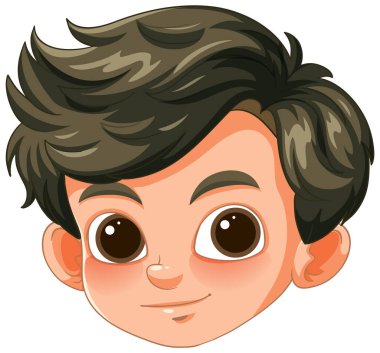 Mutlu, genç bir oğlanın vektör çizimi