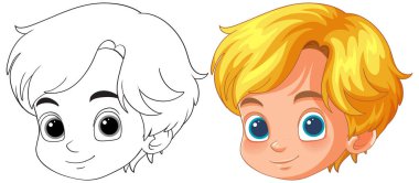 Neşeli bir gencin vektör çizimi