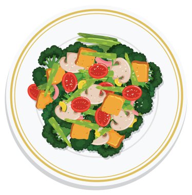 Taze sebze ve sebzeli renkli salata.