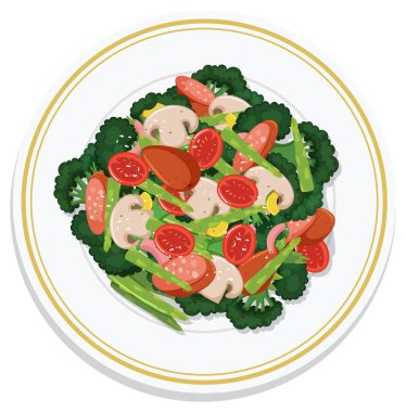 Taze sebzeli renkli salata.