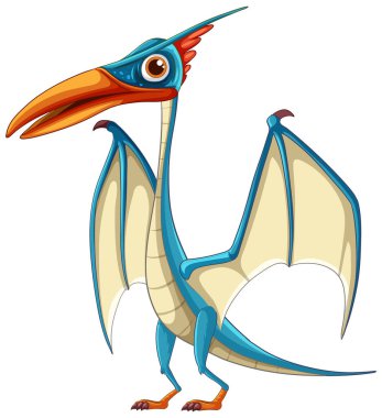 Geniş kanatlı parlak pterodactyl.