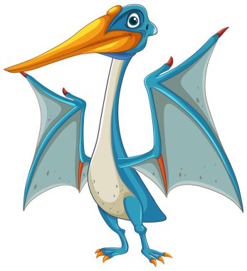 Kanatları geniş renkli Pterosaur.
