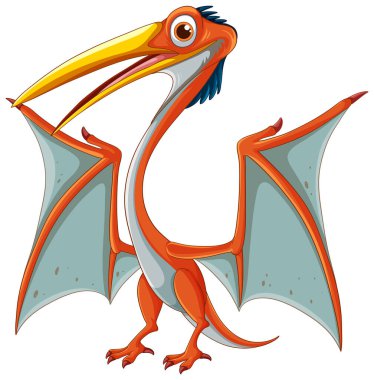Geniş kanatlı parlak pterodactyl.