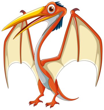 Geniş kanatlı parlak pterodactyl.