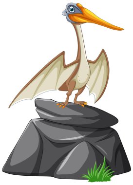 Pterodactyl bir kaya oluşumuna tünemiş.