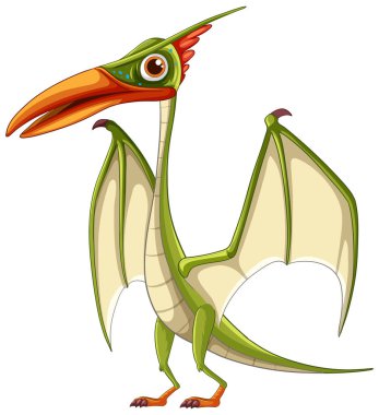 Canlı, dost canlısı görünen uçan bir dinozor.