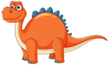 Mavi dikenli gülümseyen turuncu dinozor.