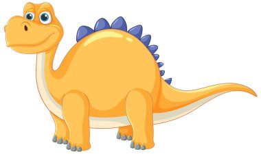 Mavi dikenli gülümseyen turuncu dinozor.