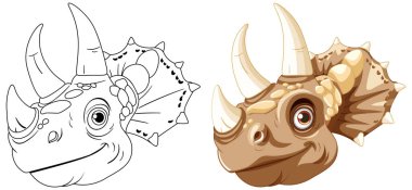 Triceratops başlığının rengi ve ana hatları