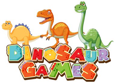 Oyuncu metin tasarımlı renkli dinozorlar