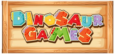 Dinozor temalı oyunlar için parlak, oyuncu bir işaret