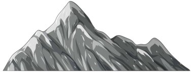 Gri tonlu illüstrasyonla karla kaplı dağ sırası