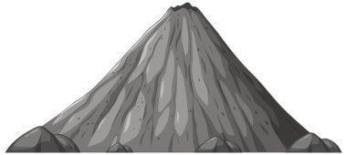 Volkanik bir dağın detaylı bir vektörü