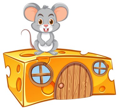 Peynir evinde oturan bir fare