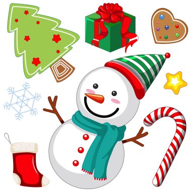 Neşeli Noel simgeleri ve dekorasyon