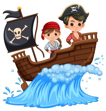 Korsan gemisinde iki çocuk