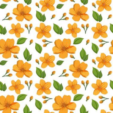 Yeşil yapraklı parlak turuncu çiçekler