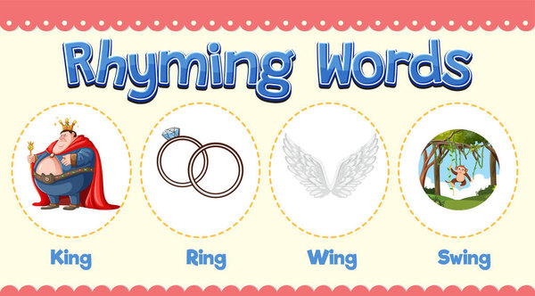 Visuals of words that rhyme together