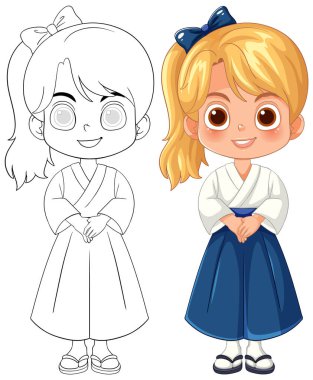 Geleneksel giyinmiş sevimli çocuklar.