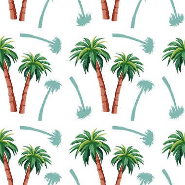 Yeşil palmiye ağaçlarıyla kusursuz desen