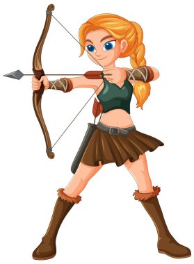 Ok ve yay tutan bir kadın.