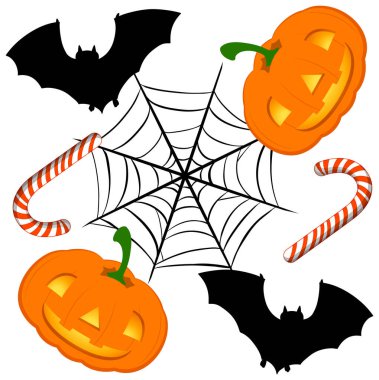 Kabaklar, yarasalar, örümcek ağı ve baston şekerler.