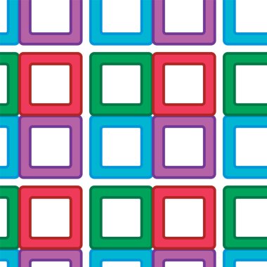 Renkli üstüste binen kareler ile kusursuz desen