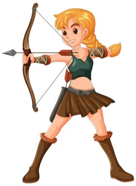 Ok ve yay tutan bir kadın.