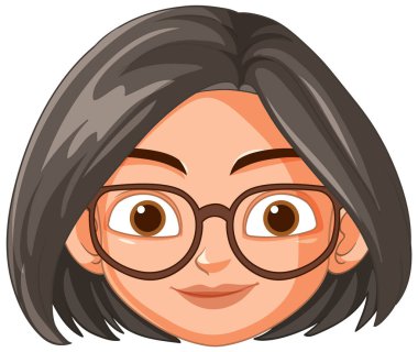 Gülümseyen bir kadının vektör çizimi