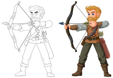 Yayla nişan alan bir adamın tasviri