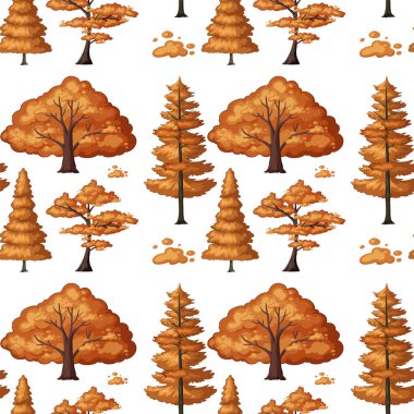 Kusursuz bir desende renkli sonbahar ağaçları