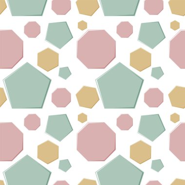 Çeşitli renkli çokgenlere sahip kusursuz desen