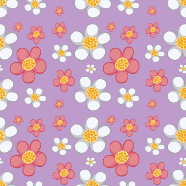 Mor arka planda canlı çiçekler