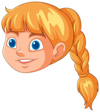 Sarı örgülü bir kızın resmi.