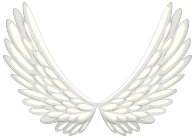 Vektör biçiminde güzel beyaz melek kanatları