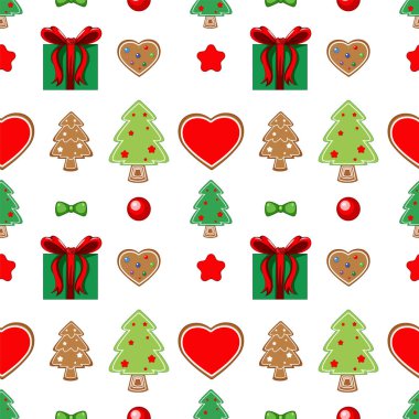 Tatil temalı simgeler tekrarlanan bir desen içinde